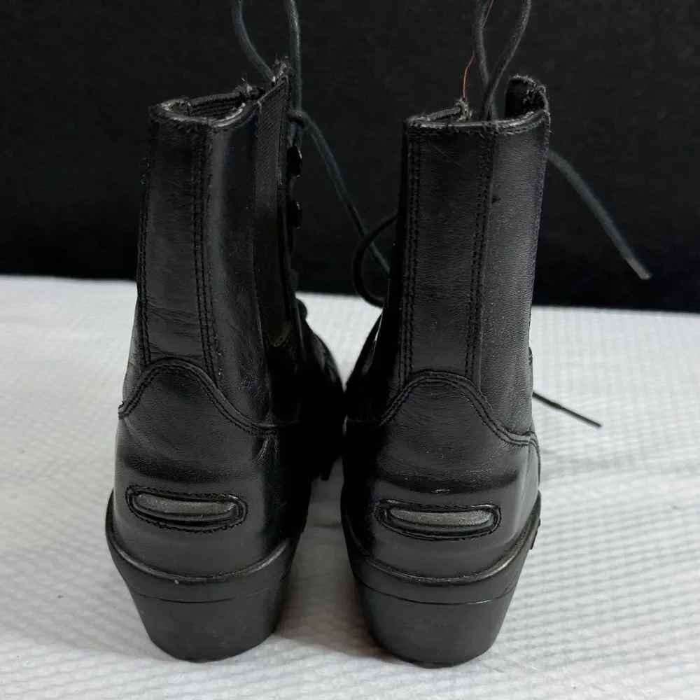 Old West Black Lace-Up Ankle Boots Kids Size 110 (11) unisex
